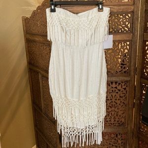 NEW NWT Majorelle Cream Fringe Dress S